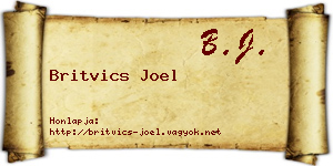 Britvics Joel névjegykártya